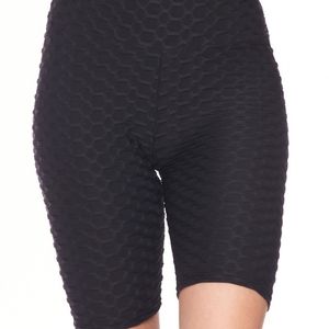 PLUS Textured High Waist Butt Lifting Biker Short